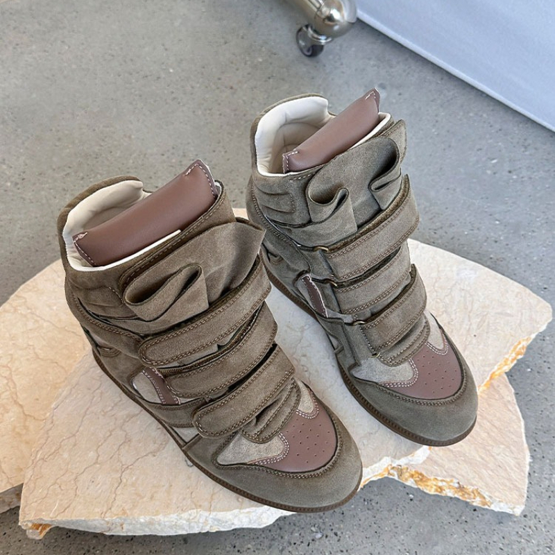 Women'S Shoes Casual Sneakers - Fashionable Wedge Sneakers Genuine Leather Women's