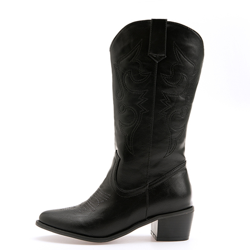 Women'S Shoes Big Feet - Classic Mid-calf Boots Women Fashion Embroidered