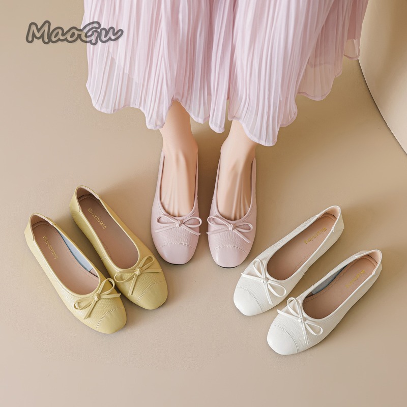 Women Shoes Mules - Elegant Bowknot Ballerina Women's Flats Round