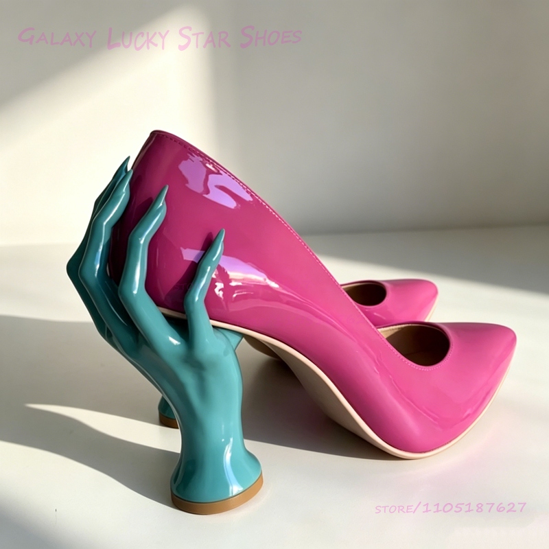 Pink Hand Shaped Strange Heel  - مراجعة Women'S Shoes Hands Free وسعره