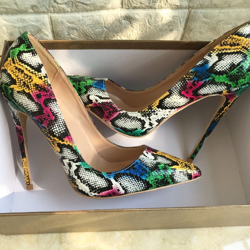 Colorful Python Leather High H - مراجعة Women'S Shoes Size 12 وسعره