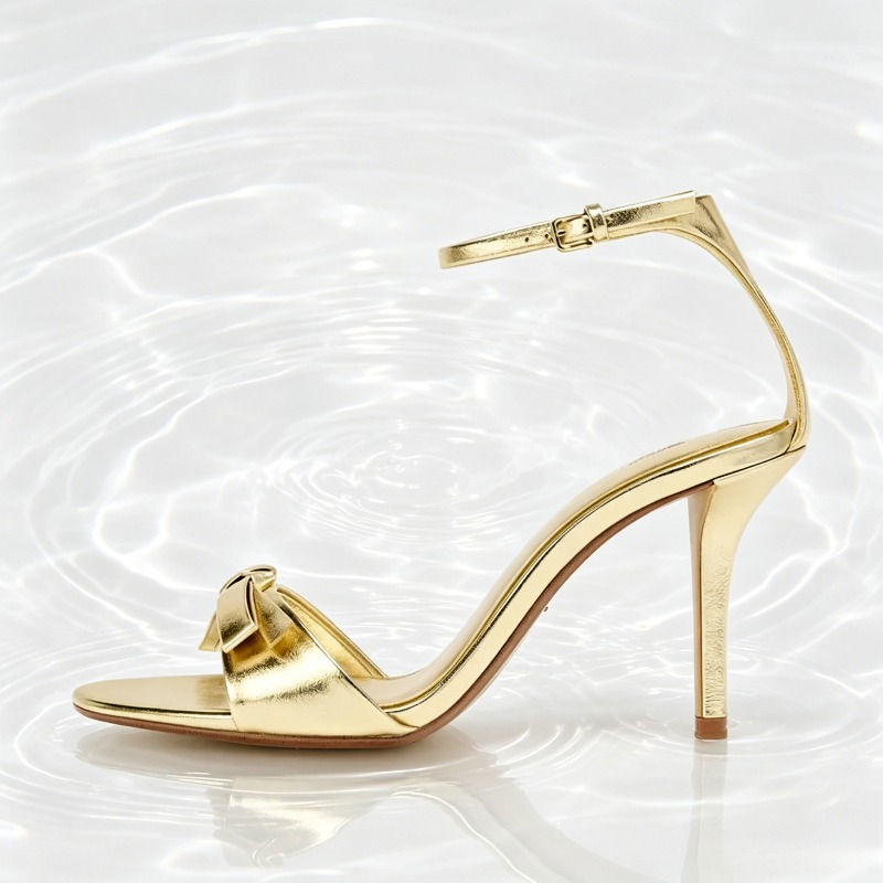 Elegant Golden Bow Brand High  - مراجعة Women Shoes Brand وسعره