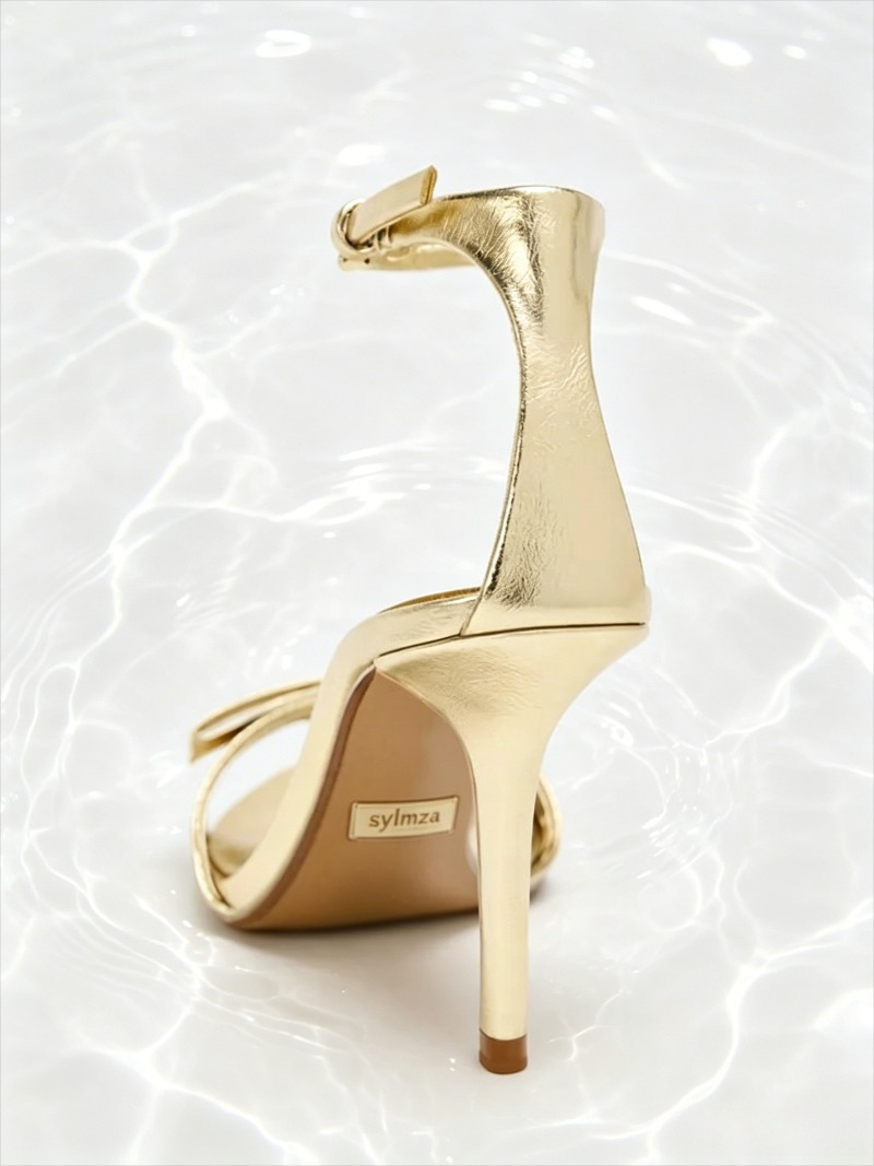 Elegant Golden Bow Brand High  - مراجعة Women Shoes Brand وسعره