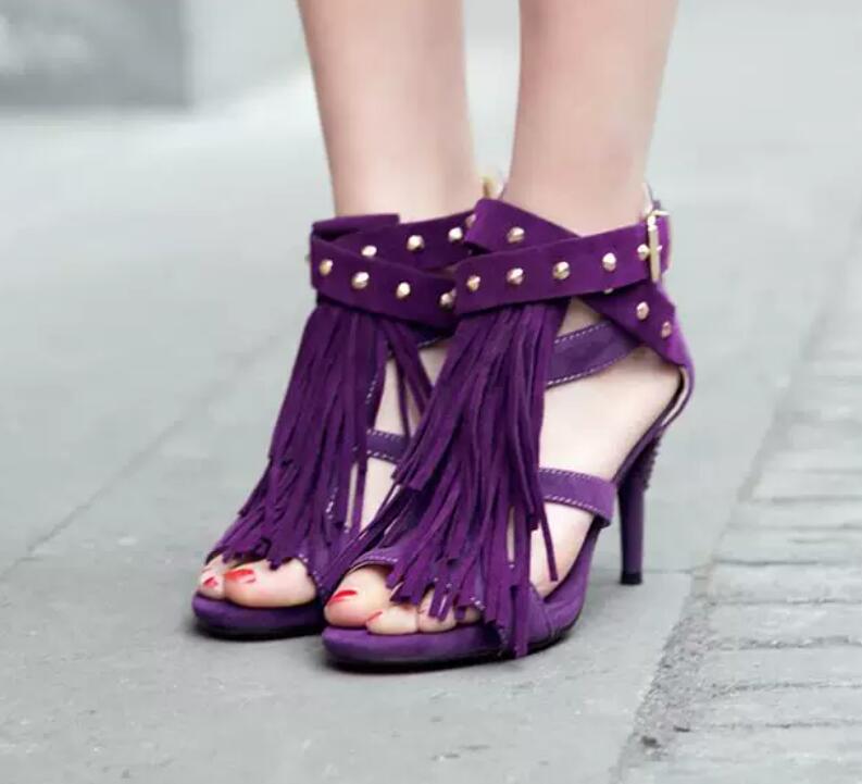 Sexy Purple Black Faux Suede T - مراجعة Women'S Shoes Size 12 وسعره