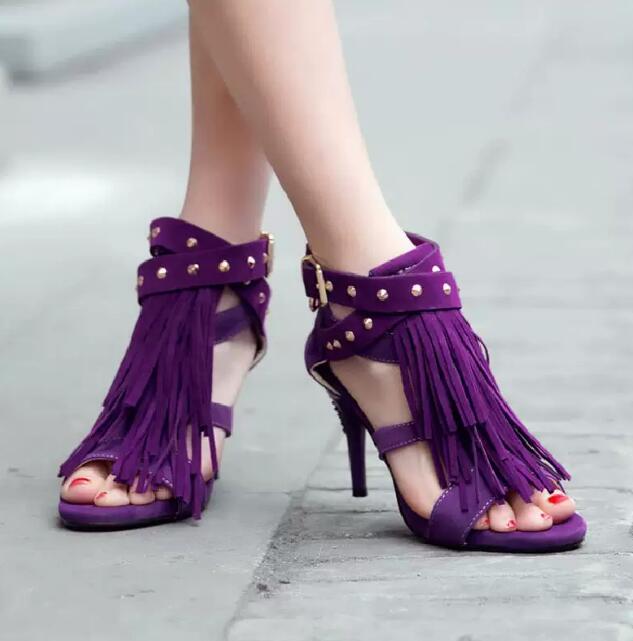 Sexy Purple Black Faux Suede T - مراجعة Women'S Shoes Size 12 وسعره