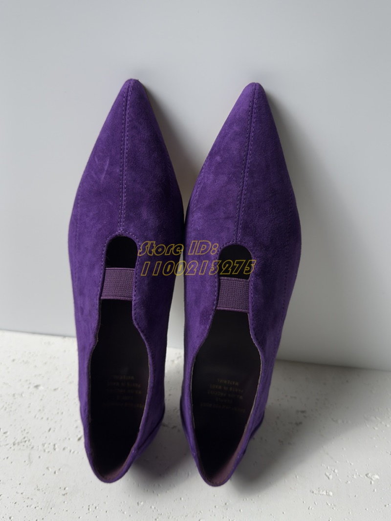 Purple Suede Pointy Toe Pumps  - مراجعة Women Shoes Winter وسعره