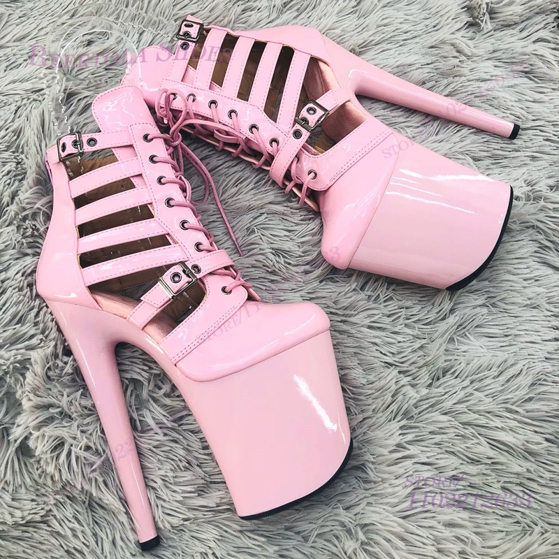 Pink Patent Leather Striped Ho - مراجعة Women Shoes Zipper وسعره