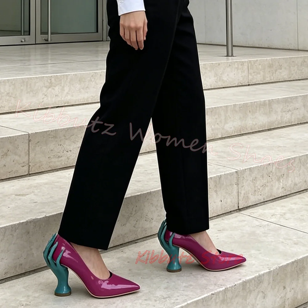 Hand Shape Heel Pumps Pointed  - مراجعة Women'S Shoes Hands Free وسعره