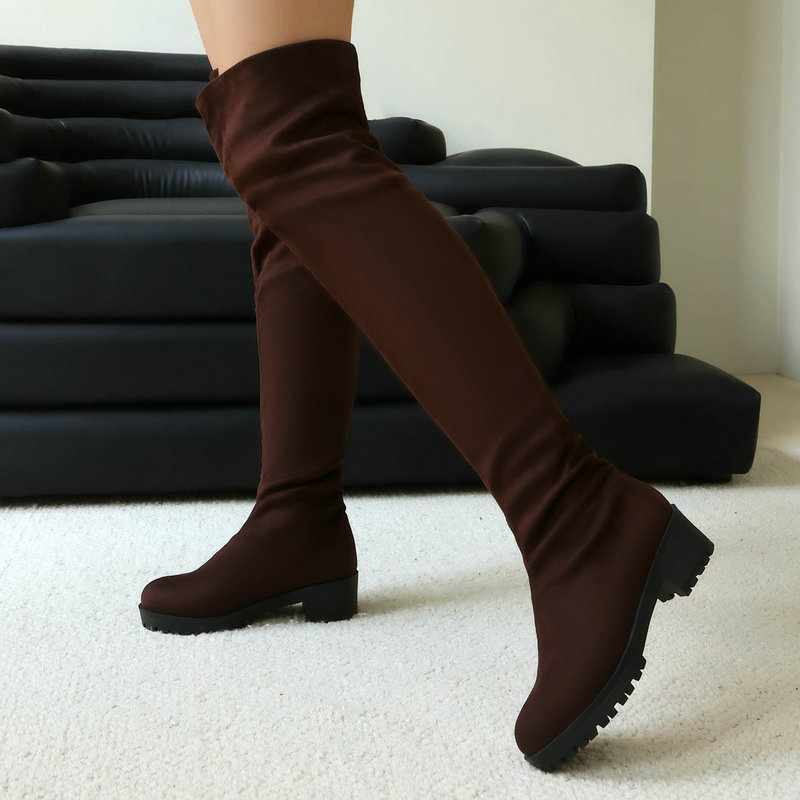 Faux Suede Leather Flock Slip- - مراجعة Sock Boot Women وسعره