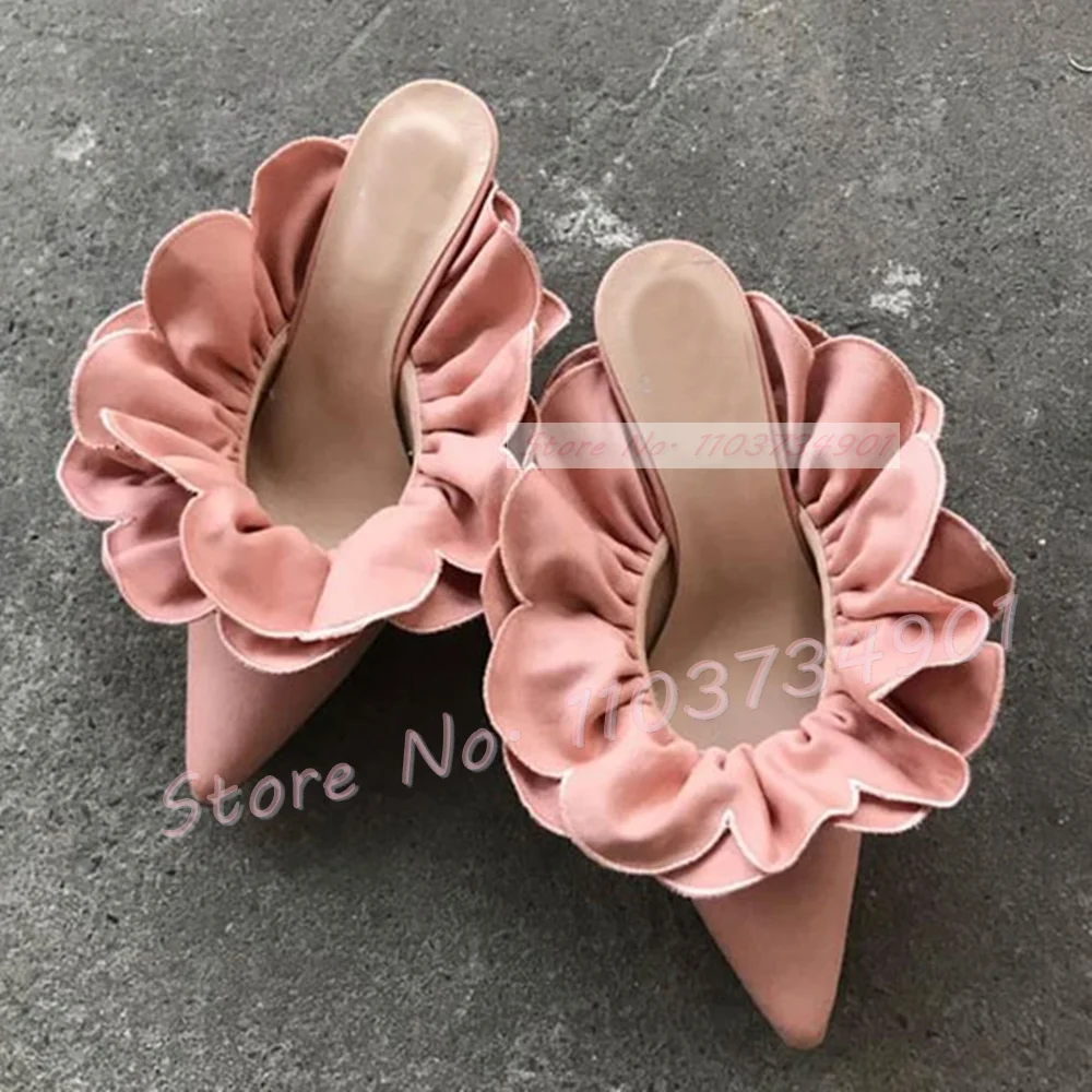 White Flower Satin Pointed Toe - مراجعة Women'S Shoes Big Feet وسعره