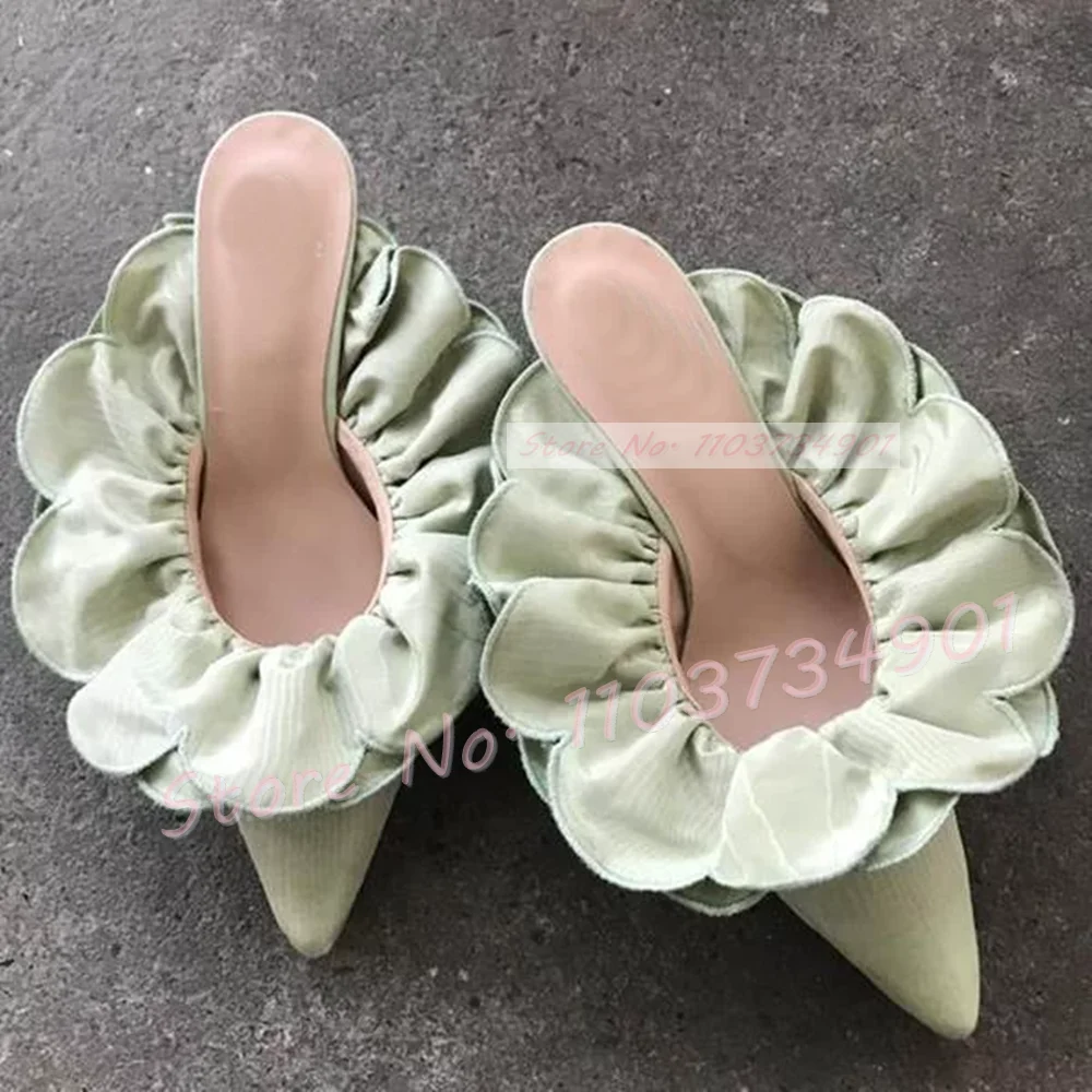 White Flower Satin Pointed Toe - مراجعة Women'S Shoes Big Feet وسعره