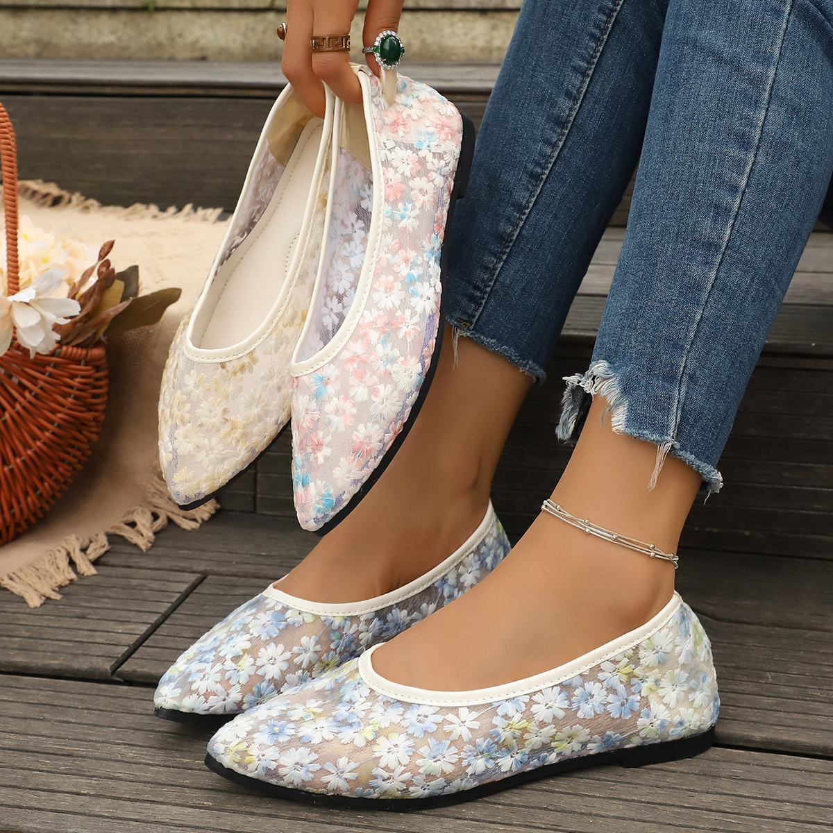 Summer Elegant Flower Low Heel - مراجعة Women Shoes Casual وسعره