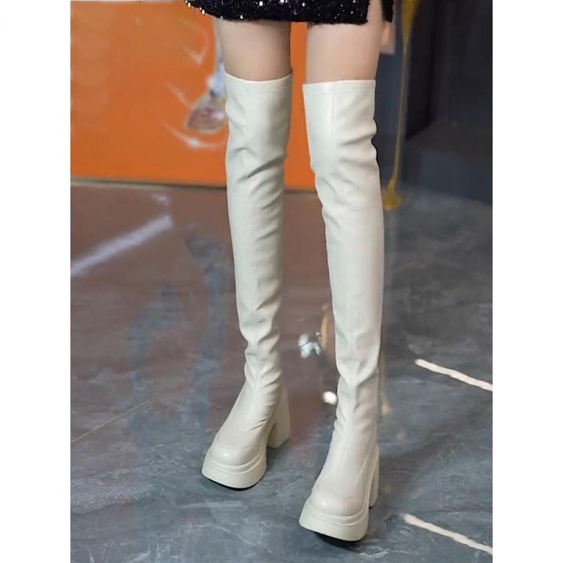 Round toe thick soled high-hee - مراجعة Sock Boot Women وسعره