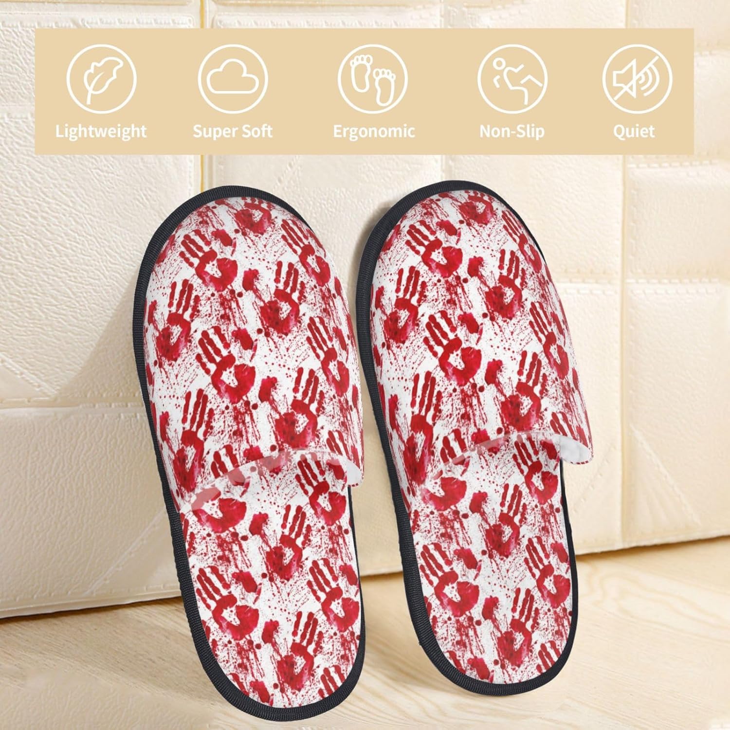 Bloody Hand Print Women Slippe - مراجعة Women'S Shoes Hands Free وسعره