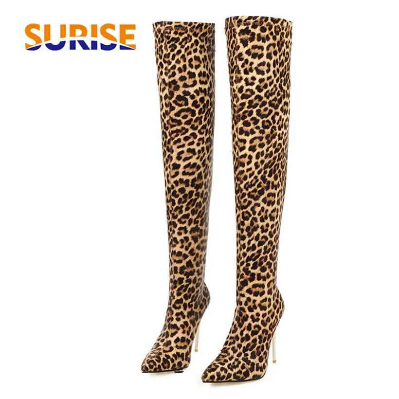 Plus Size Stretch Leopard Over - مراجعة Sock Boot Women وسعره