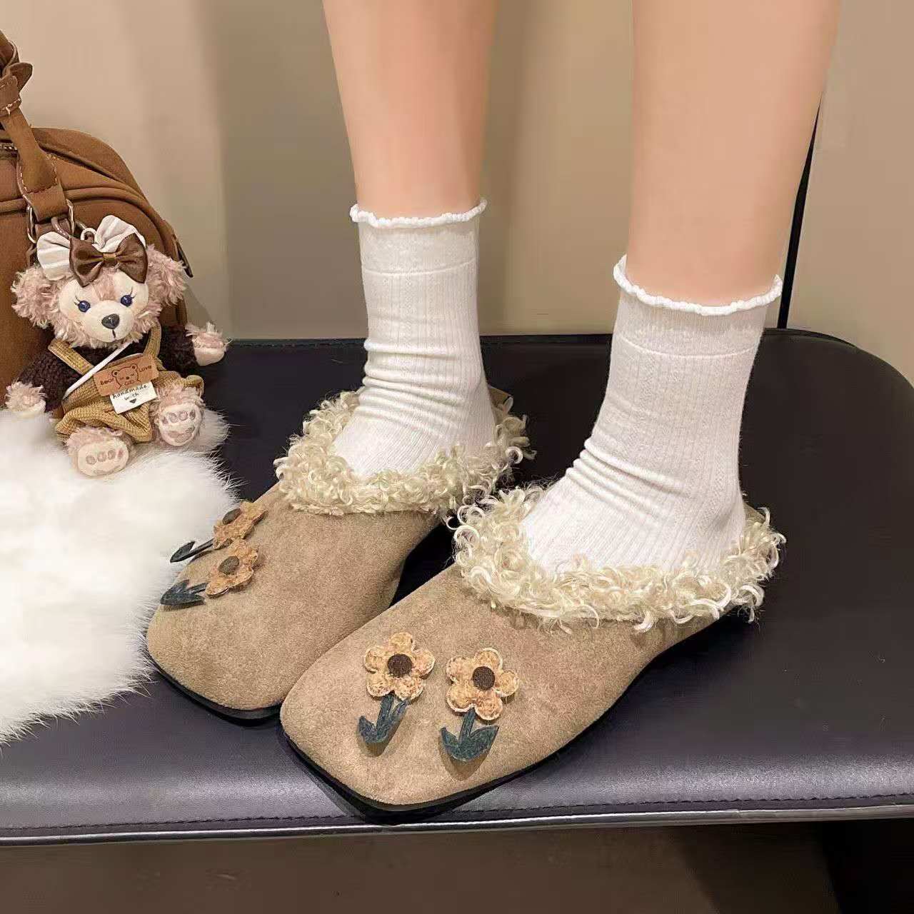 2026 Fall winter flat plush sl - مراجعة Women'S Shoes Hands Free وسعره