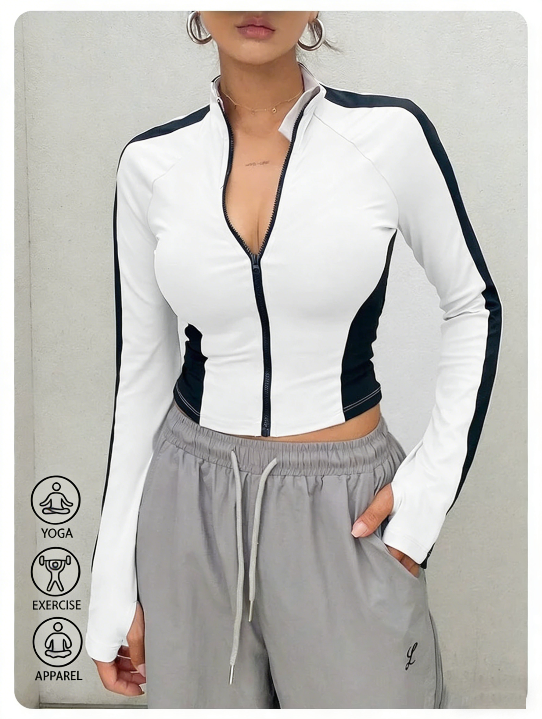 Yoga Clothes Stand Up Collar J - مراجعة Women Shoes Zipper وسعره