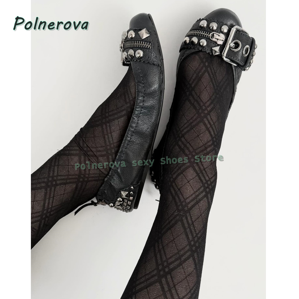 Rivet Belt Buckle Mary Jane Sh - مراجعة Women Shoes Zipper وسعره
