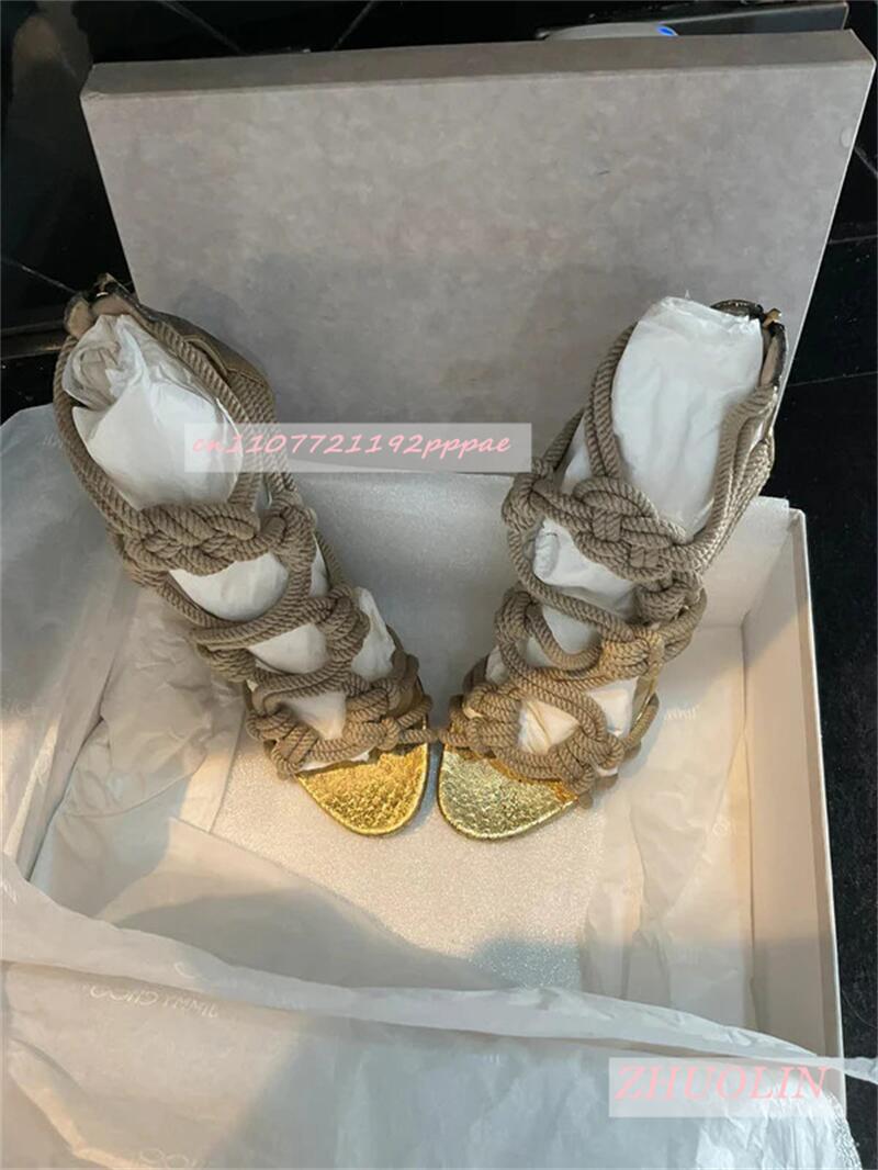 Female Braided Rope Open Toe S - مراجعة Women Shoes Zipper وسعره