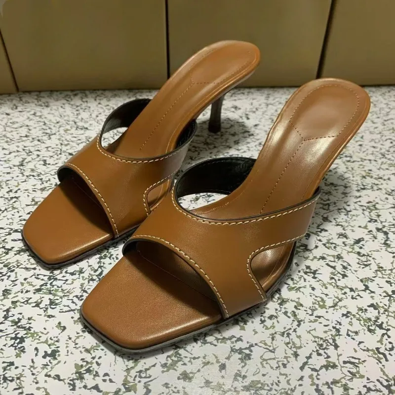 Retro Sewing Brown Women Mules - مراجعة Women Shoes Brand وسعره