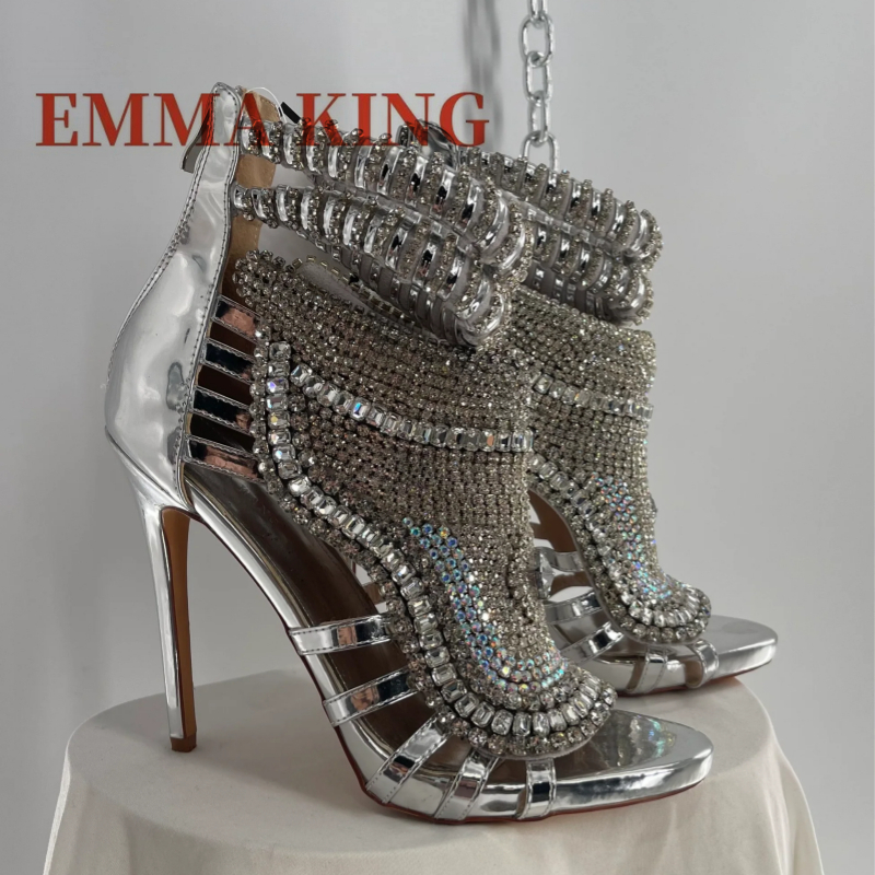 Crystal Rhinestone Embellished - مراجعة Women Shoes Zipper وسعره
