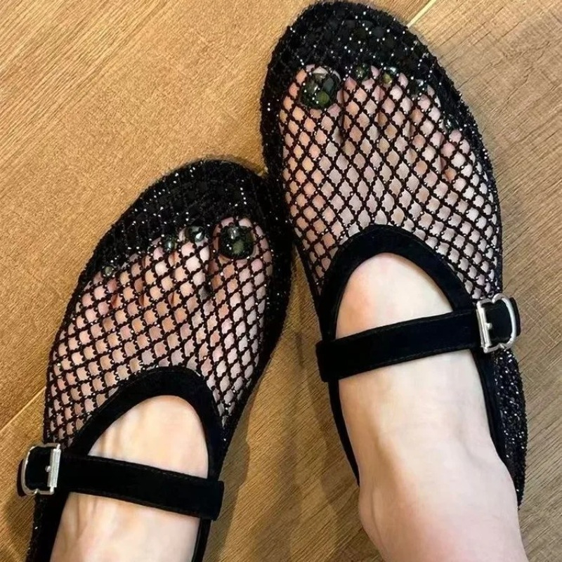 Hollow Rhinestone Baotou Sanda - مراجعة Women Shoes Casual وسعره