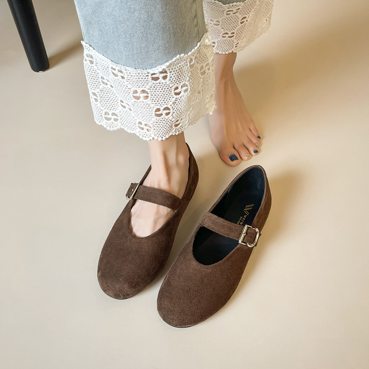 Size 35-43 Velvet Mary Jane Sh - مراجعة Women'S Shoes Hands Free وسعره