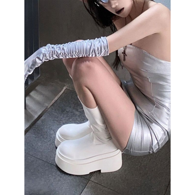 Thick soled long tube boots fo - مراجعة Sock Boot Women وسعره