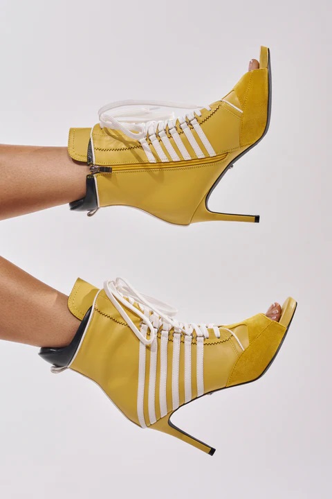 Women Yellow White Contrast La - مراجعة Women Shoes Zipper وسعره