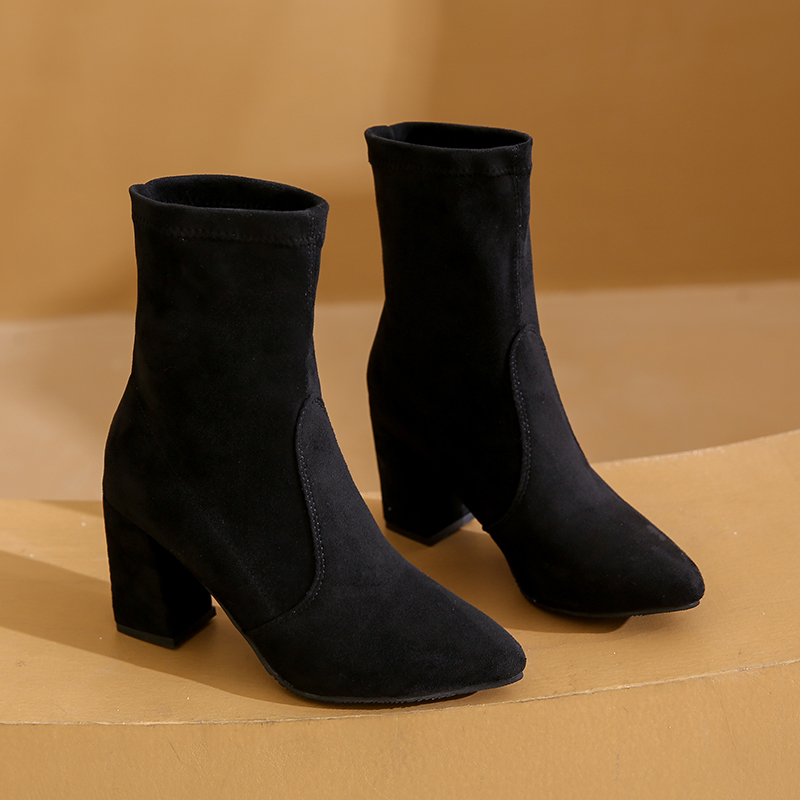 Winter new style chunky heel f - مراجعة Sock Boot Women وسعره