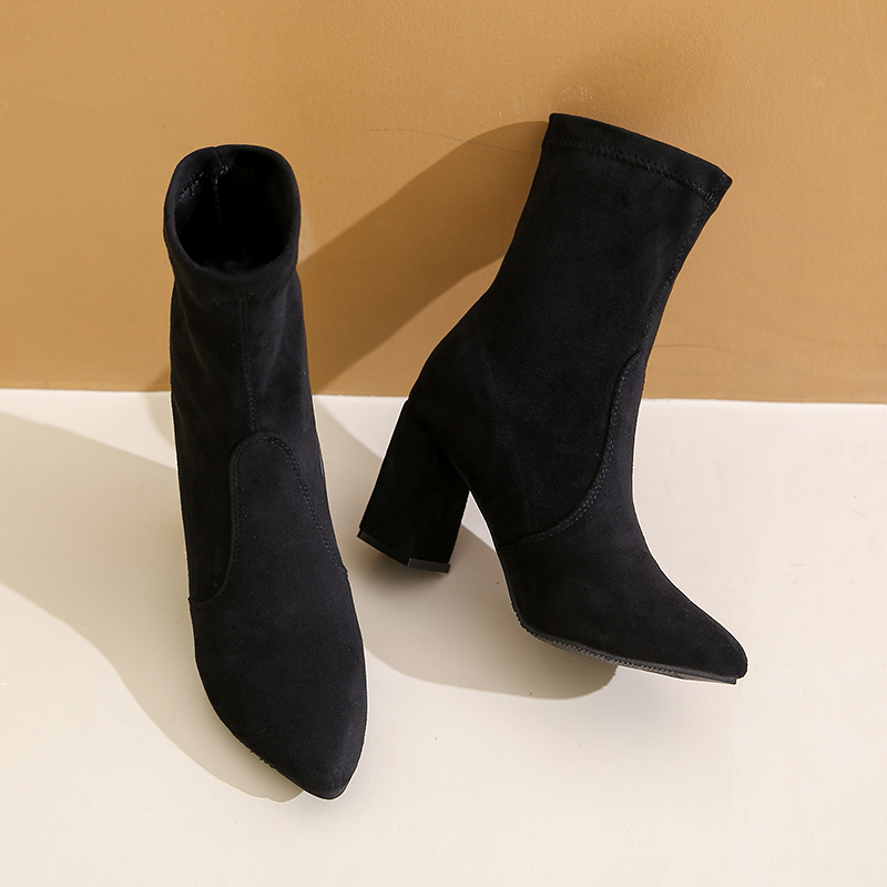 Winter new style chunky heel f - مراجعة Sock Boot Women وسعره