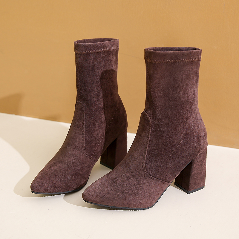Winter new style chunky heel f - مراجعة Sock Boot Women وسعره