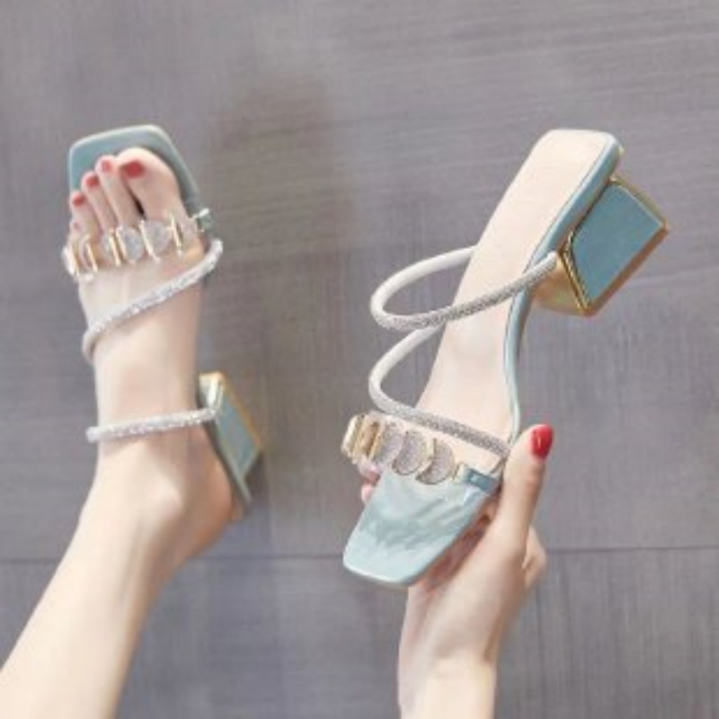 Women Summer Rhinestone Clear  - مراجعة Women Shoes Mules وسعره