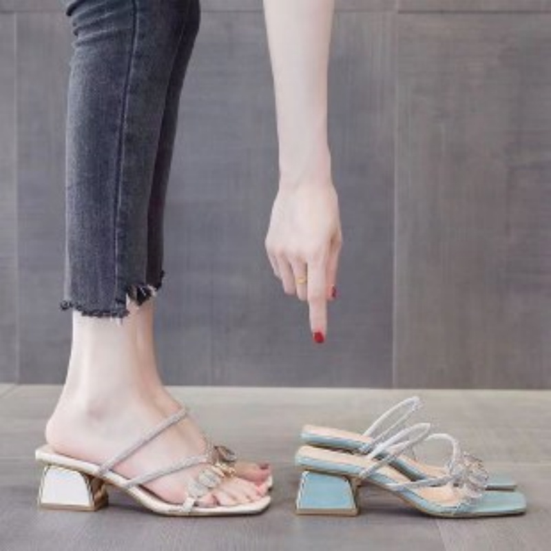Women Summer Rhinestone Clear  - مراجعة Women Shoes Mules وسعره