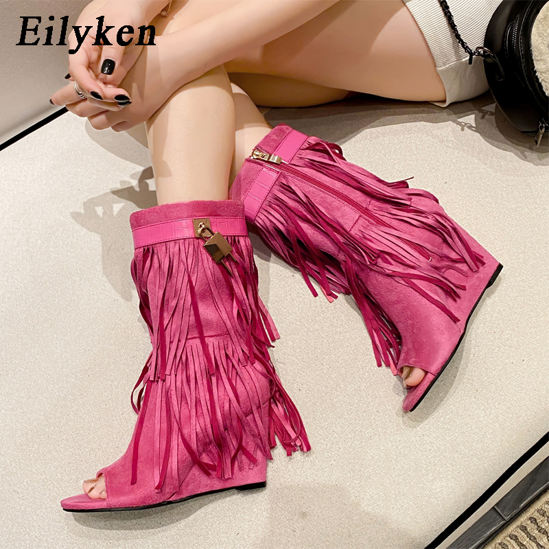 Eilyken Designer Fringe Wedges - مراجعة Women Shoes Zipper وسعره