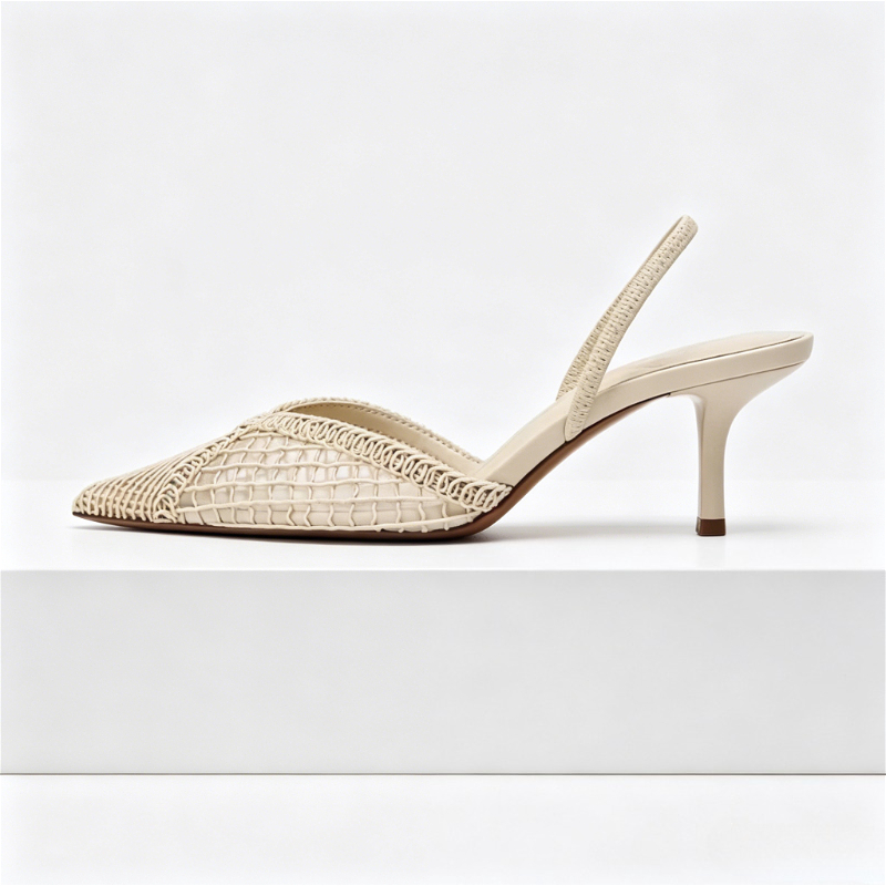 Mesh Woven Heeled Sandals Wome - مراجعة Women Shoes Mules وسعره